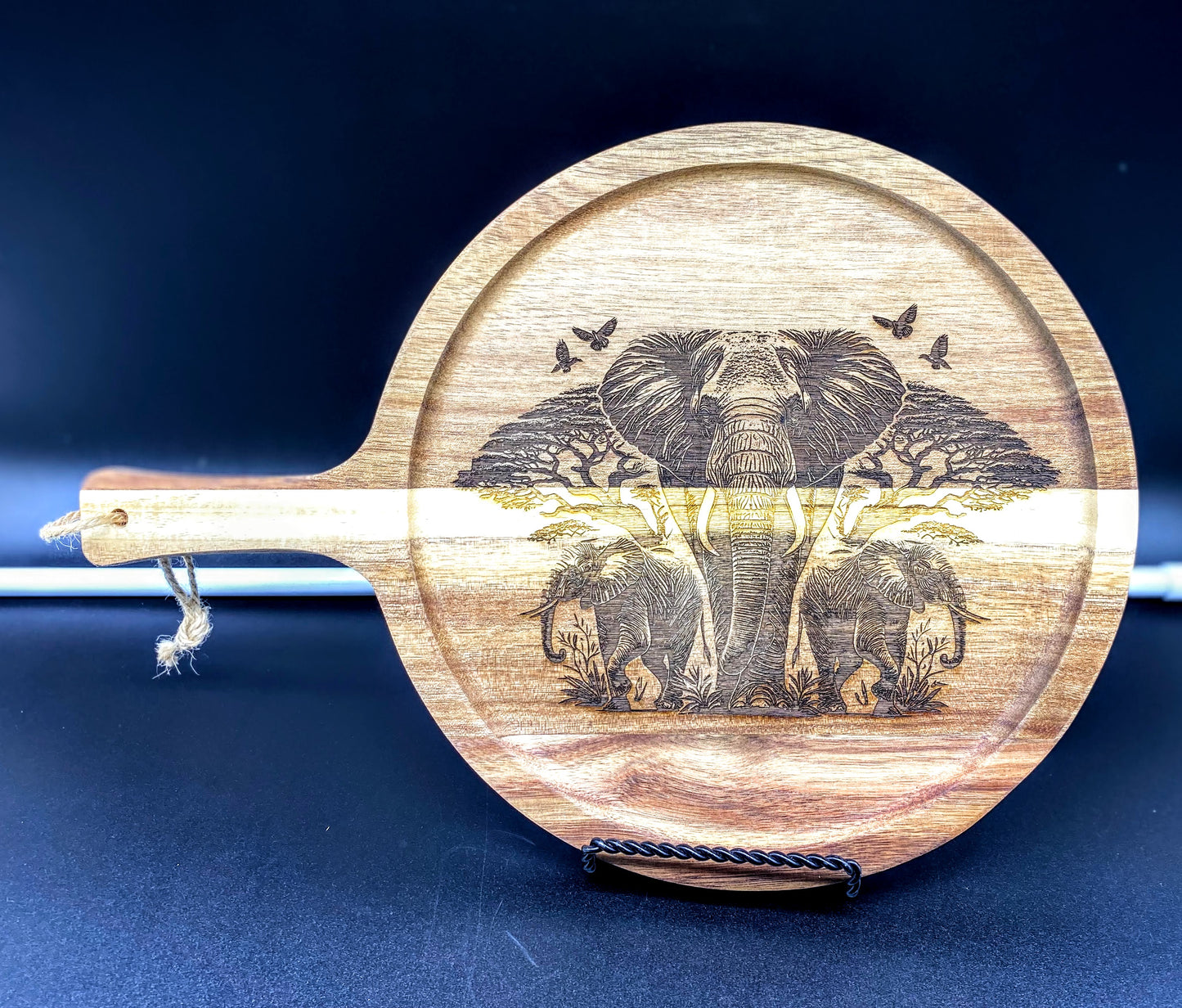 Wood Cutting Board with Handle, Acacia Wood Cutting Board, Charcuterie Board/Serving Board/Cheese, Bread, Vegetables & Fruits Chopping Kitchen