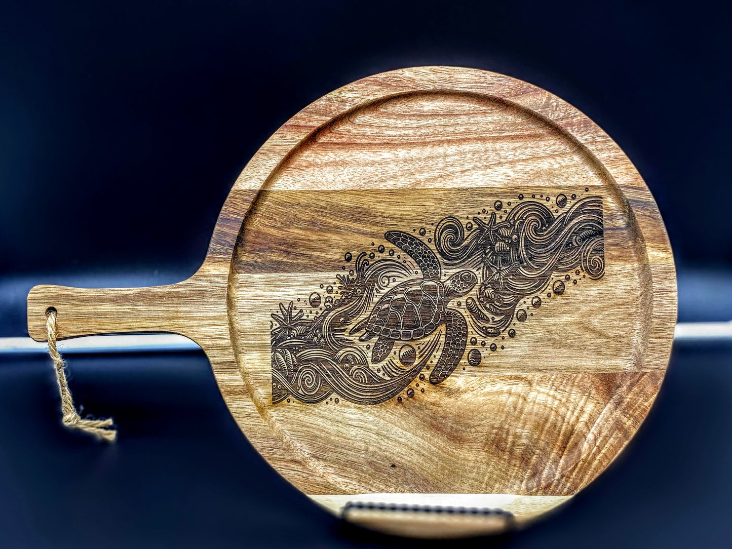 Wood Cutting Board with Handle, Acacia Wood Cutting Board, Charcuterie Board/Serving Board/Cheese, Bread, Vegetables & Fruits Chopping Kitchen