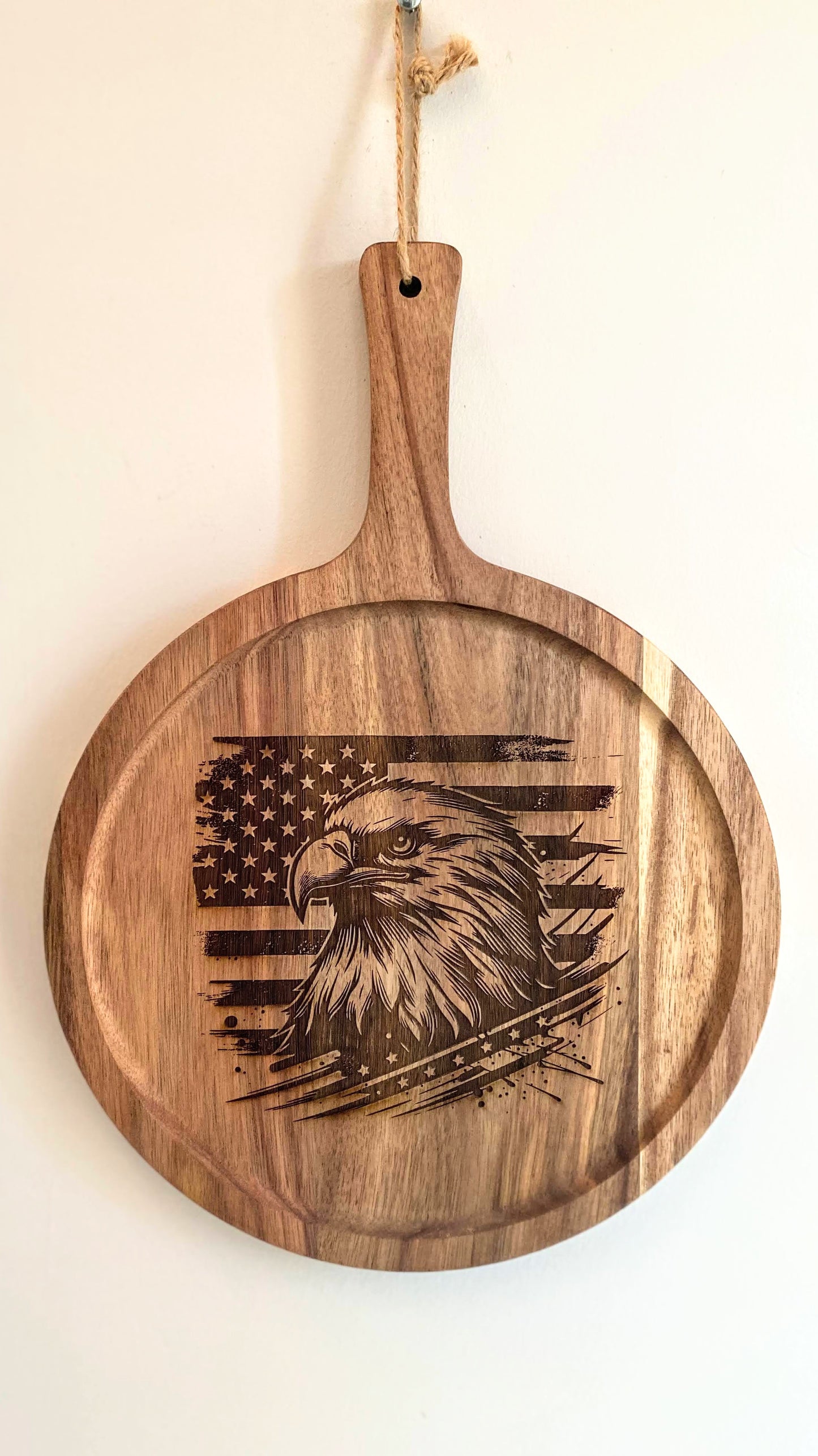 Wood Cutting Board with Handle, Acacia Wood Cutting Board, Charcuterie Board/Serving Board/Cheese, Bread, Vegetables & Fruits Chopping Kitchen