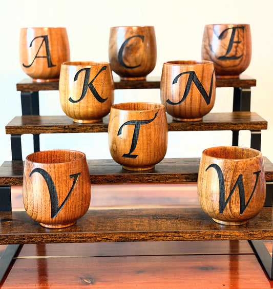 Wooden Small Cup | With Letter